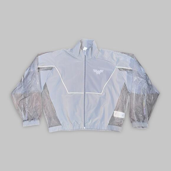 Reebok x Wonder Woman 1984 Transparent Silver Track Jacket – Women’s Size Small - Picture 1 of 6
